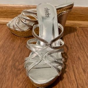Metallic Charles by Charles David Wedges size 8